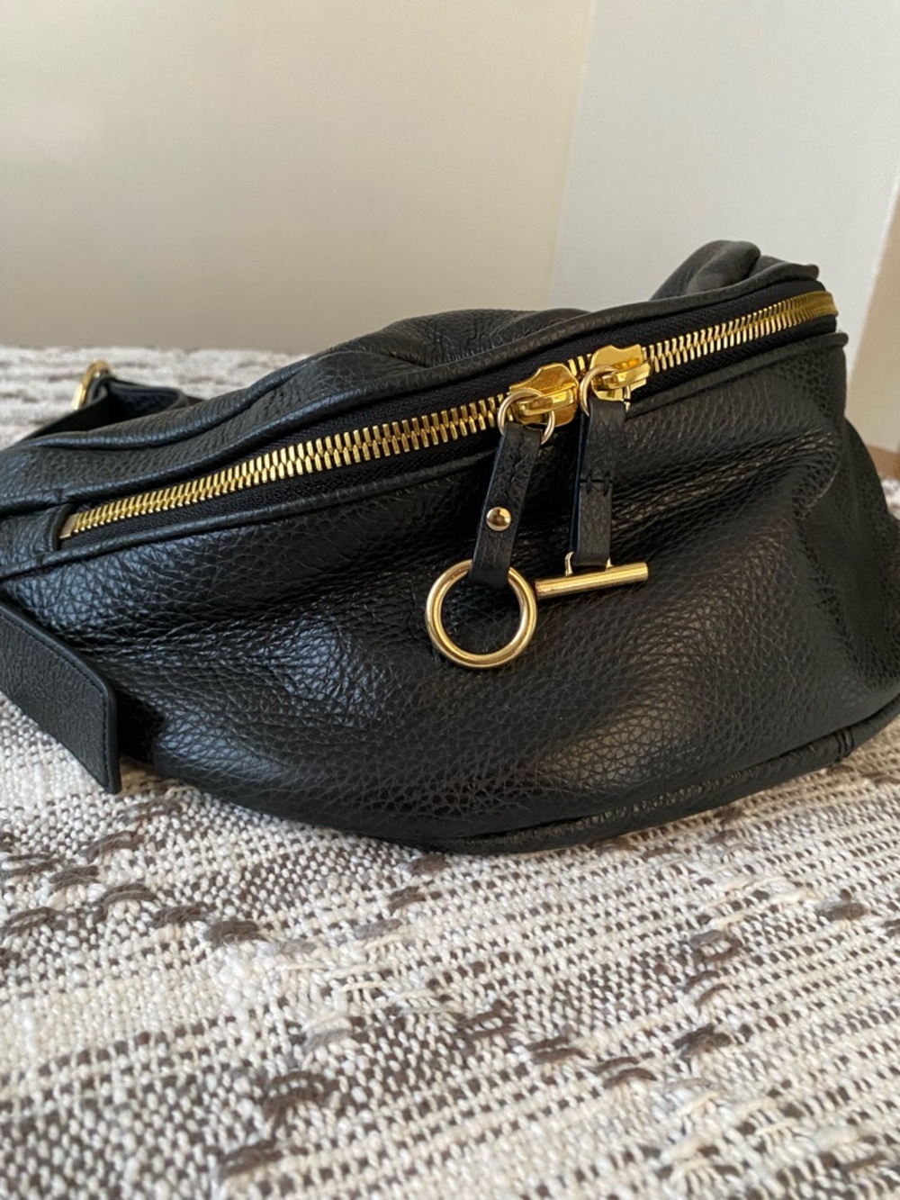 Thacker New York Bum Belt  Black Leather Handbag